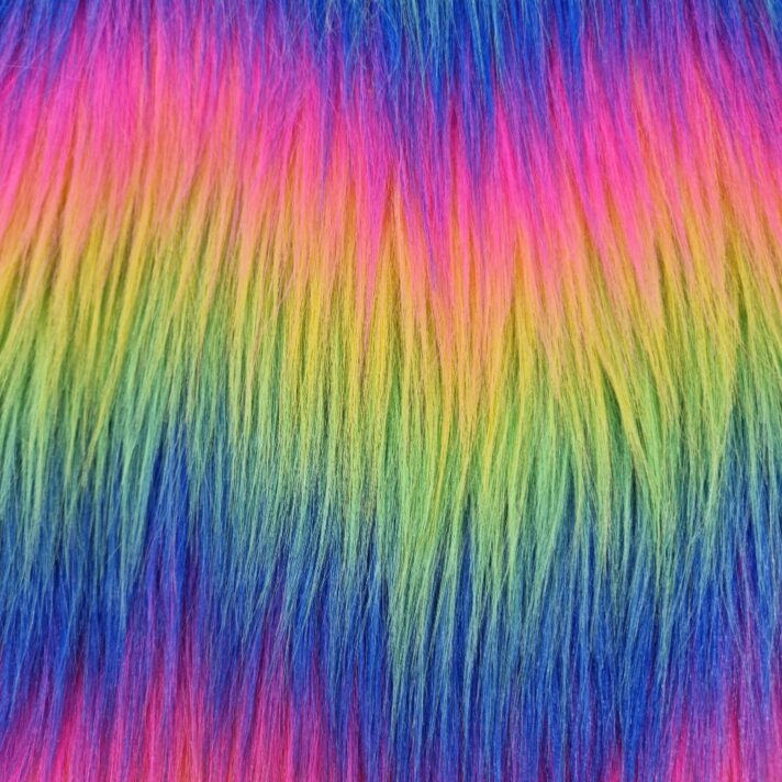 Rainbow Long Pile Faux Fur