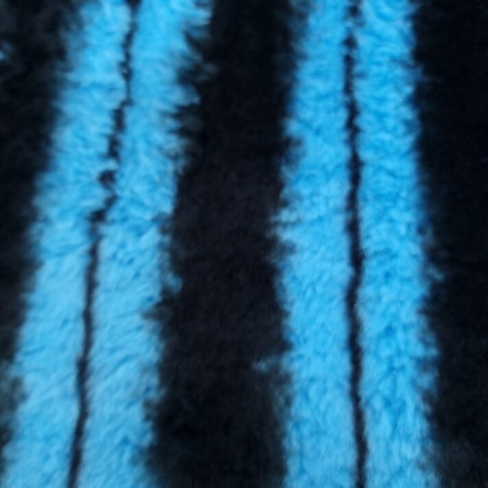 Black and Blue striped Faux Fur