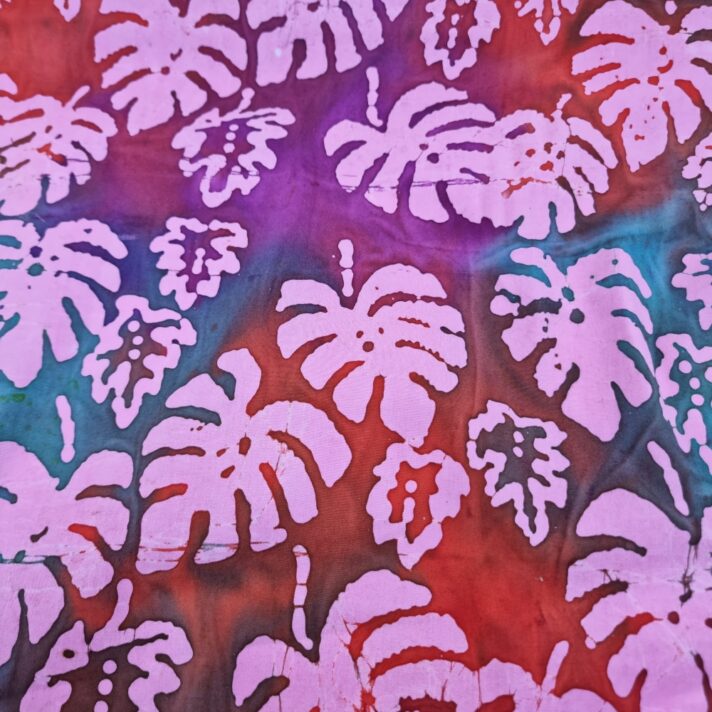 Pink Leaf Cotton Batik Print