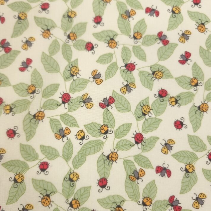 Ladybirds and Leaves Polycotton Print