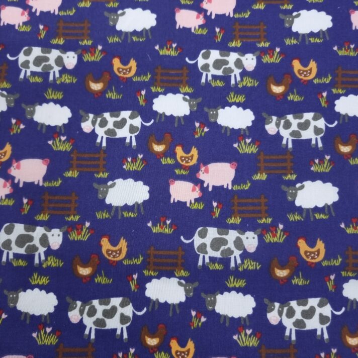 Farmyard Animal Polycotton Print