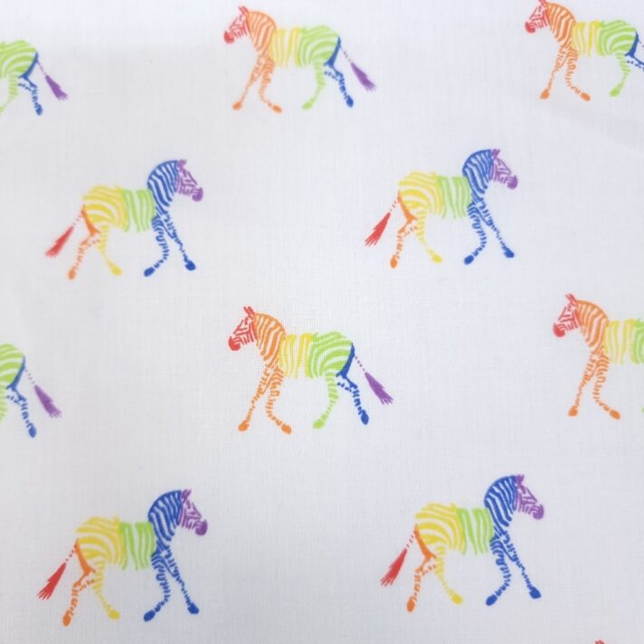 Rainbow Zebra Polycotton Print