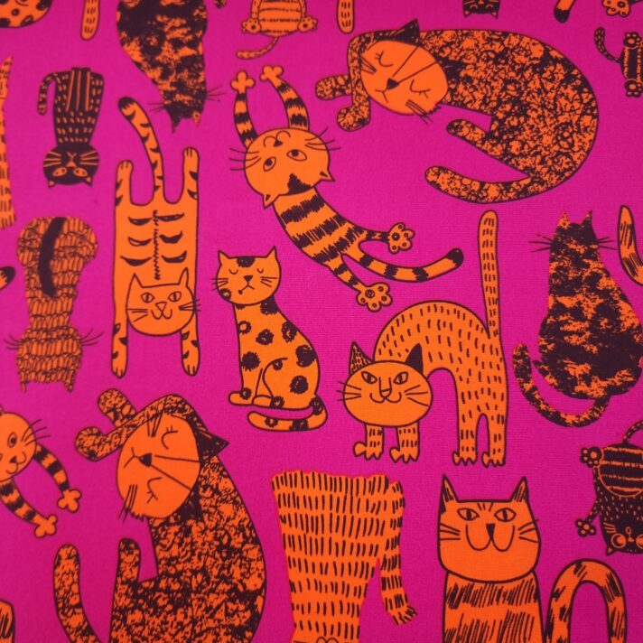 Cats go Wild Cotton Poplin Print