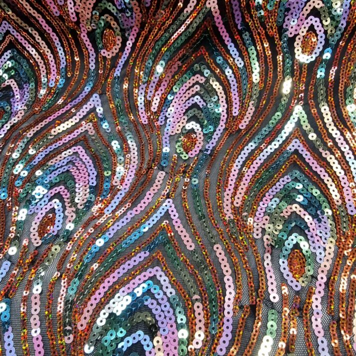 Peacock Style Sequin Net