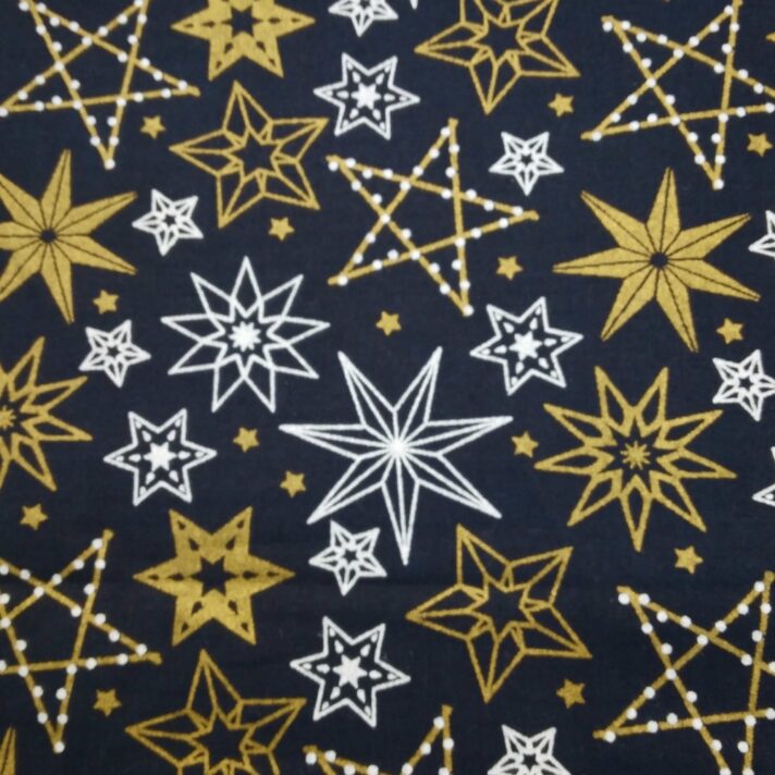 Starry Night cotton collection, Navy / Gold