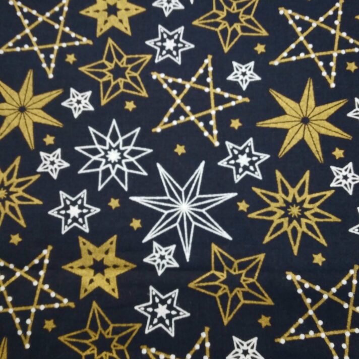 Starry Night cotton collection, Navy / Gold