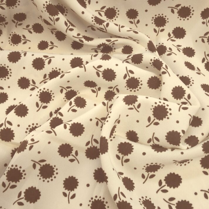 Printed polyester crepe de chine
