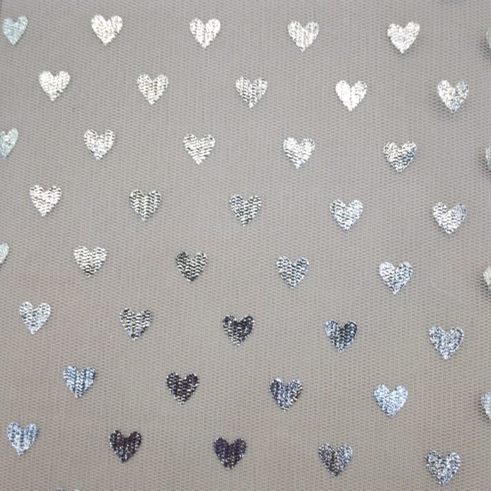 Metallic Heart Print Net