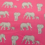 ELEPHANT FAMILY ON PINK