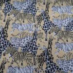 WILD ANIMALS ON DARK CREAM