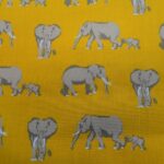 ELEPHANT FAMILY ON MUSTARD