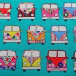 RETRO CAMPER VANS LIGHT TURQUOISE
