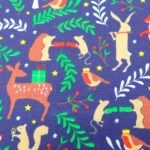 FESTIVE WOODLAND ANIMALS ON NAVY