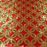 EMB SEQUINNED VELVET RED