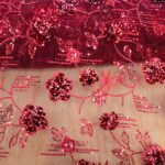 BURGUNDY SEQUIN ON BURGUNDY TULLE
