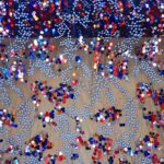 MULTI ON BLACK TULLE 125CMS