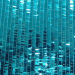 TEAL FRINGE ON TUQUOISE TULLE 130CMS