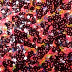 MULTI COLOUR ON RED TULLE 135 CMS