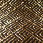 BLACK AND GOLD DIAMOND STRIPE ON BLACK TULLE 132 CMS