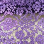 AUBERGINE ON BLACK CHANTILLY LACE 127CMS
