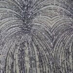 BLACK AND FILVER WITH FRINGE ON GREY DARK POWER NET 127CMS