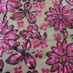 DEEP CERISE ON BLACK TULLE 122 CMS