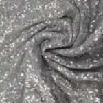 SILVER ON WHITE TULLE 127CMS