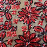 RED/BLACK ON BLACK TULLE 122CMS