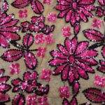 FUSCHIA/BLACK ON BLACK TULLE 122CMS