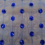 ROYAL BLUE SMALL ROSES ON ROYAL BLUE TULLE 137CMS