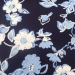 WHITE FLOWERS ON NAVY