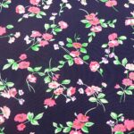 PINK FLOWERS ON NAVY