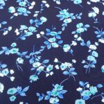 PALE BLUE FLOWERS ON NAVY
