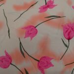 PINK FLOWERS ON ORANGE