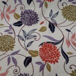 MULTI COLOURED FLOWERS ON CREAM