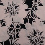 BLACK FLOWER ON PINK