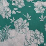 WHITE FLORAL ON GREEN