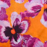 LARGE PRINT FLORAL ON ORANGE