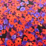 RED AND PURPLE FLORAL ON BLACK