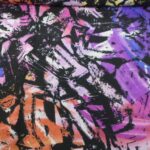 LILAC, PURPLE BLACK AND RUST ABSTRACT