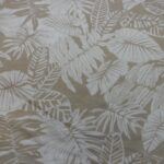 BEIGE FERMS ON IVORY POLY/VISCOSE