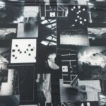 SURREAL FACE AND VEHICLES ON BLACK/WHITE BLOCK