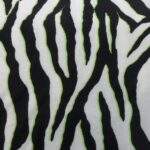 ABSTRACT ZEBRA WITH FLOR GREEN BACK ON WHITE JERSEY