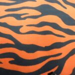 TIGER STRIPE ORANGE/DARK NAVY ON CREPE