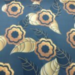 GOLD FLORAL ON DARK GREEN