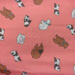 MULTI COLOURED BEARS ON PEACH