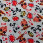 HAPPY PANDAS ON IVORY BACKGROUND