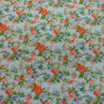 DARK PEACH FLOWERS ON IVORY BACKGROUND