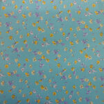 MULTI COLOURED DITSY ON LIGHT TURQUOISE BACKGROUND