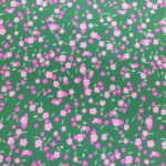 PINK DITSY FLOWERS ON FOREST GREEN BACKGROUND